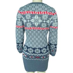 Jule Kjole Rundhals Langrmet Jacquard Ribbet Sweater