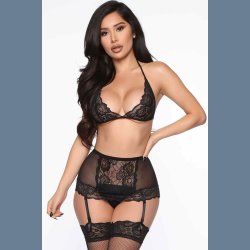 Backless Crochet Lace Lingerie Set