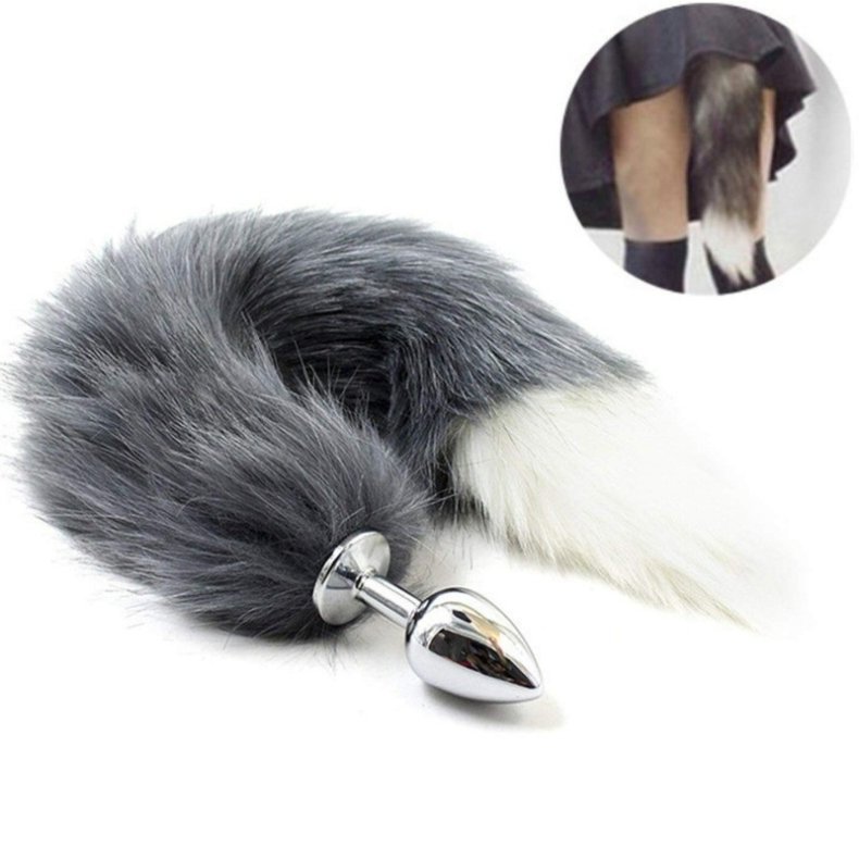 Fox Tail Anal Plug Stainless Steel Metal Butt Plug For Adults Fetish Animal Cosplay Games