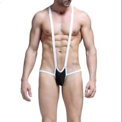 Men Bodybuilding Elastic One-piece Suit