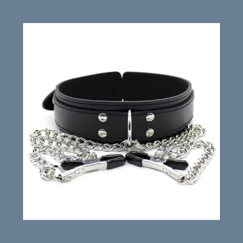 D Ring Bondage Krave Med Bryst Klemmer