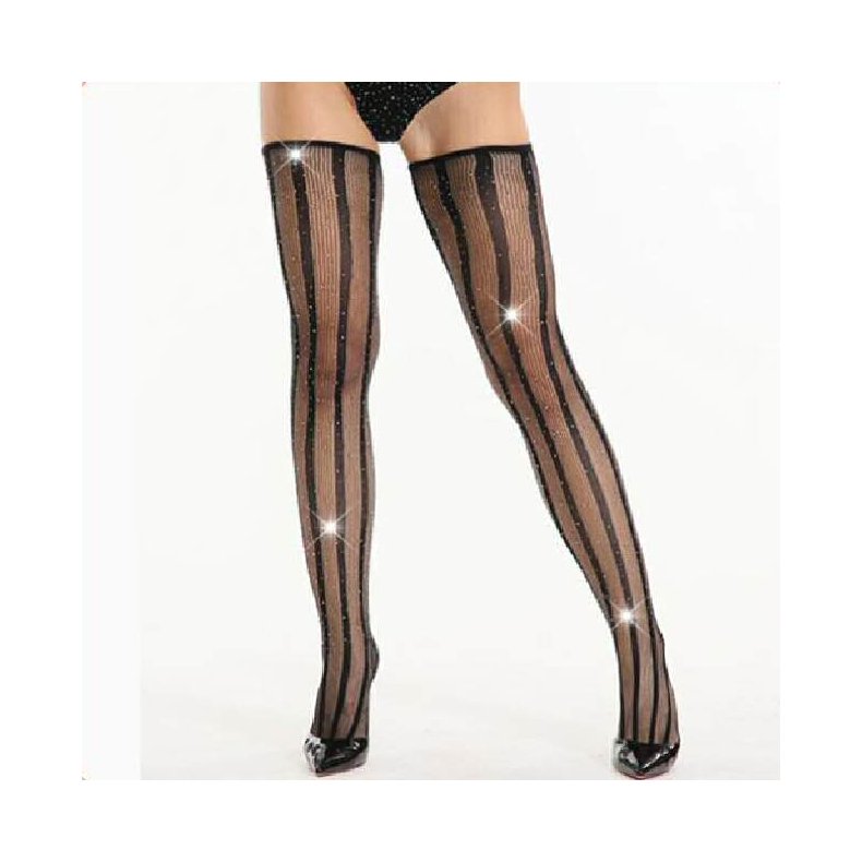 Bright Skinnende Krystal Fiskenet Strmper