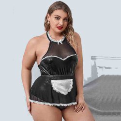 Fransk Stuepige PU Kostume