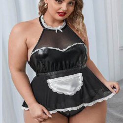 Fransk Stuepige PU Kostume