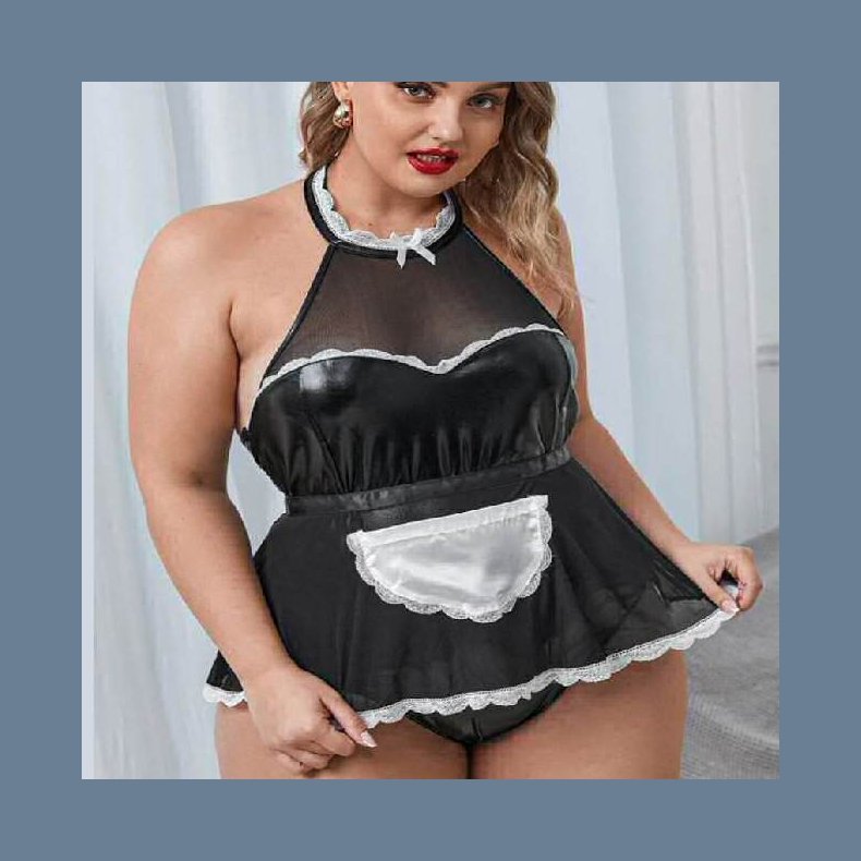 French Maid PU Costume 