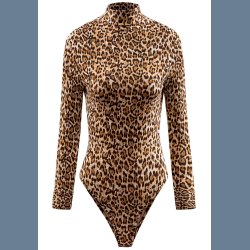 Leopard Bodysuit Langrmet