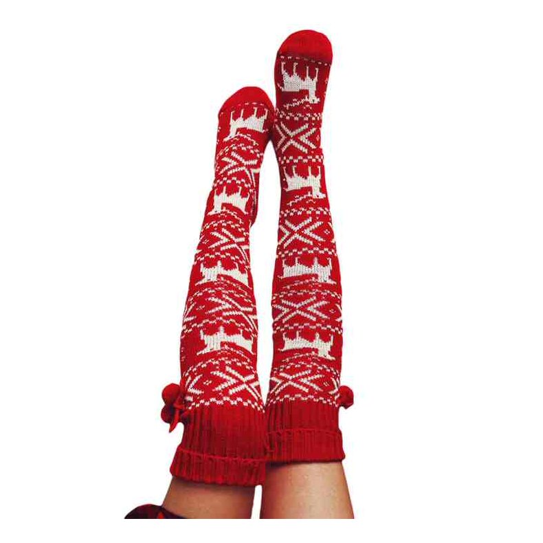 Jule Over Knee Strikkede sokker 