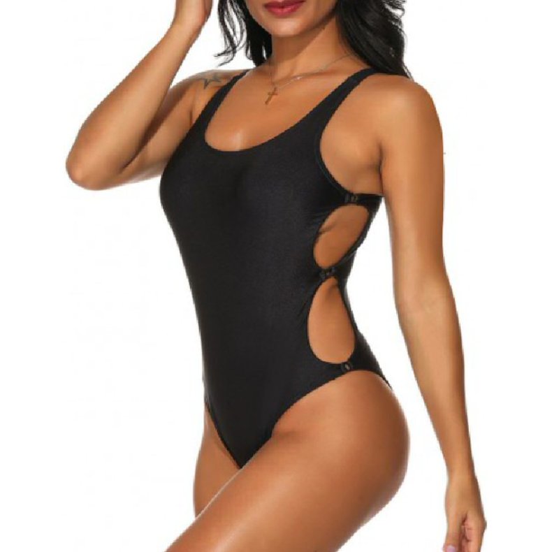 Adjustable Straps Swimsuit Snap Closure Women Swimwear