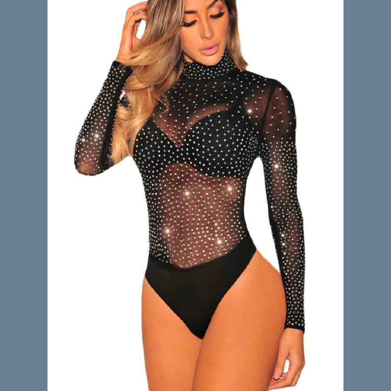 Sort Kugle Besat Bodysuit 