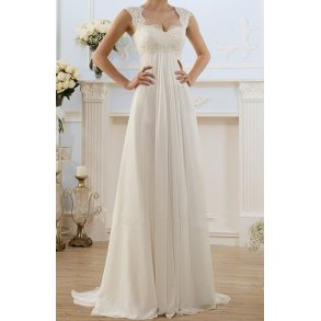 Bryllup Hvid Hj Talje Blonde Brudekjole 