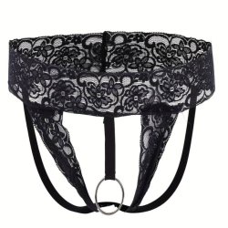 Sort Blondetrusse Herre med Ring