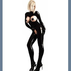 Sort PVC Catsuit Clubwear