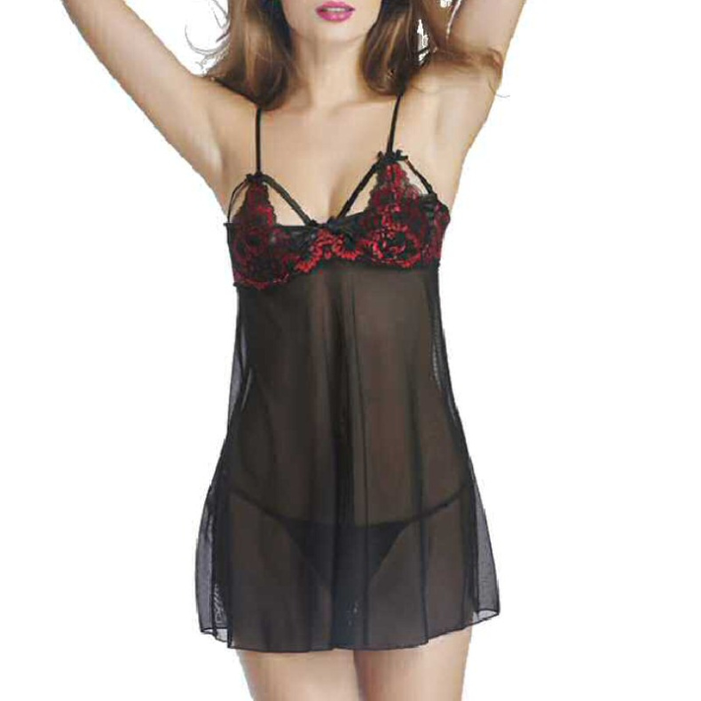 Sort Babydoll Natkjole