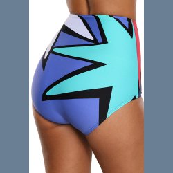 Polygonal Stjerne Print Hj Talje Badebukser Dame