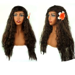 Polynesian Brown Hair Hawaiian Wig