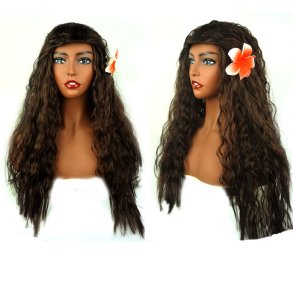 Polynesian Brown Hair Hawaiian Wig