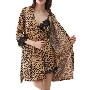 Leopard Natkjole med Slom