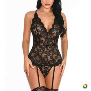 Blonde Chemise Med Strmpeholder