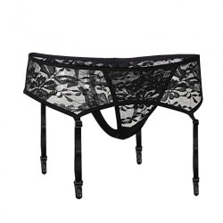 Sorte Trusser med Strmpeholder