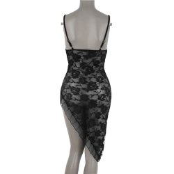 Gennemsigtig Blomsterblonde Natkjole med G-streng 