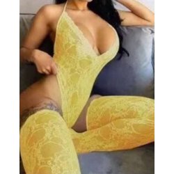 Blonde Teddy med Strmper 