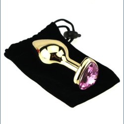 Guld Anal Plug med Hjerte Sten