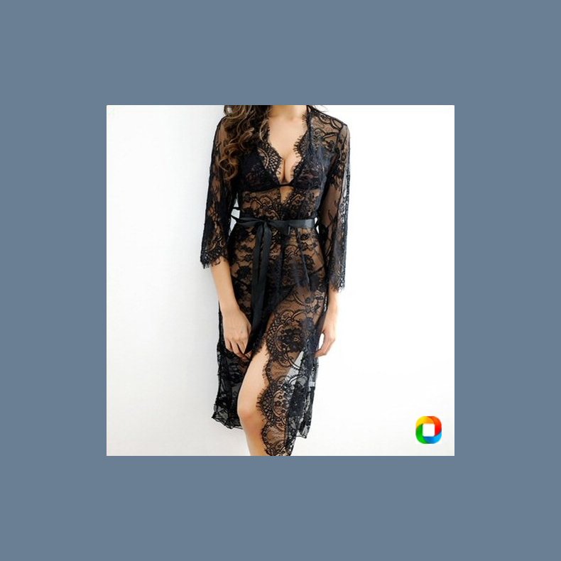 Sd Bonde Gennemsigtig Lang Natkjole