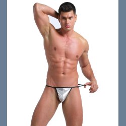 Mens Sexy Low Rise PU Thong