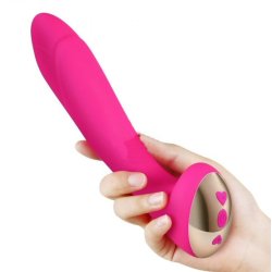 Silikone Genopladelig G-Spot Vibrator med Varme Kontrol