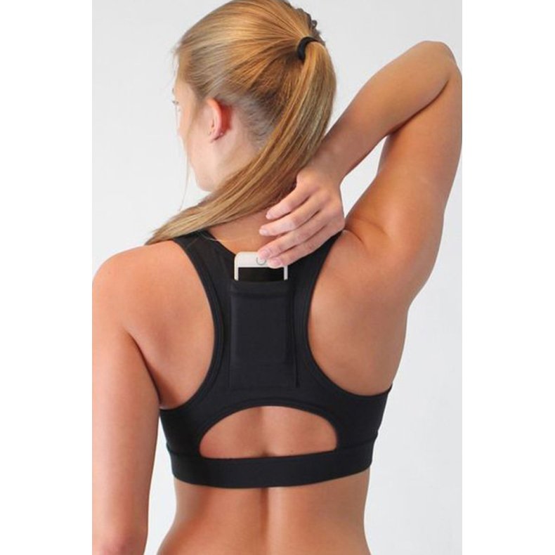 Black Back Pocket Sport Bra