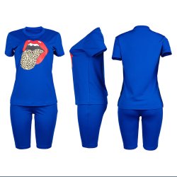 Tongue T Shirt Shorts Casual Two Piece Suits