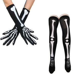 Sorte Halloween Handsker og Strmper