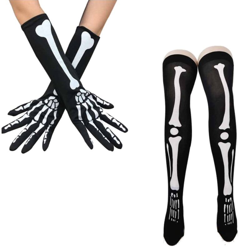 Sorte Halloween Handsker og Strmper