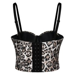 Leopard Spaghetti Straps Velour Bustier
