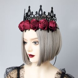 Victoriansk Gotisk Rd Rose Dronning Tiara Hrbnd