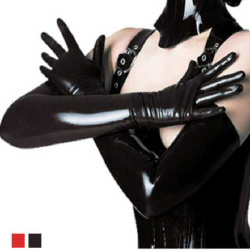 Lange Wetlook PVC handsker - - Fie's og udklædning