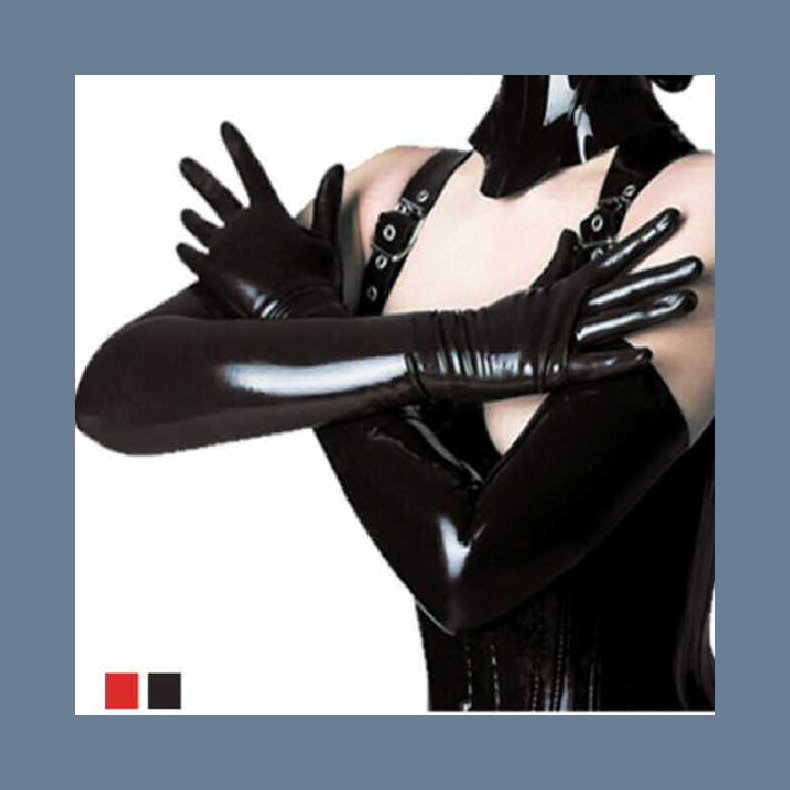Lange Wetlook PVC handsker