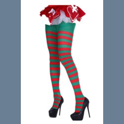 Rd Grn Stribet Strmpebukser