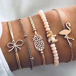 5 dele Flamingo Ananas Armbnd
