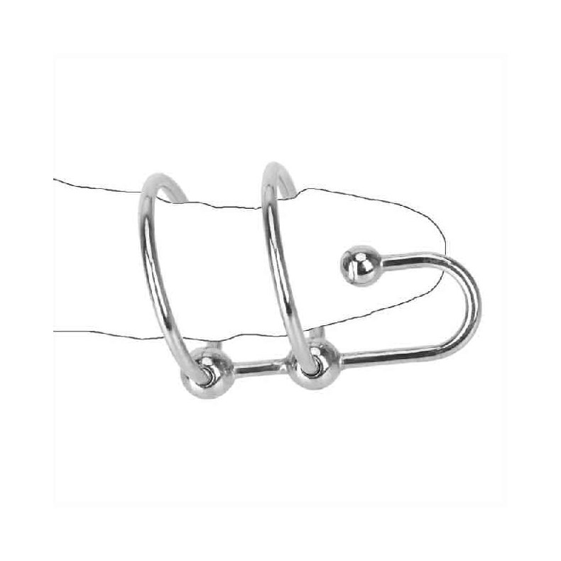 Dobbelt Ring Kugle Penis Plug