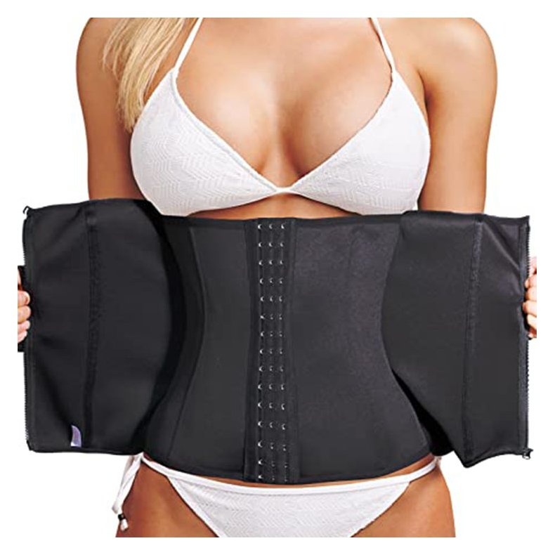 Sort Neopren Talje Korset med Lynls Lukning