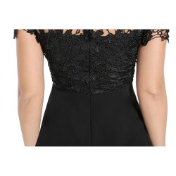 Elegant Blomster blonde og chiffon Sort Cocktail party Kjole