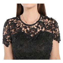 Elegant Blomster blonde og chiffon Sort Cocktail party Kjole