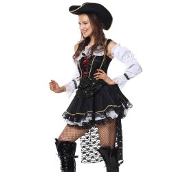 Pirat Deluxe Gotiske  Voksen Halloween Kostume