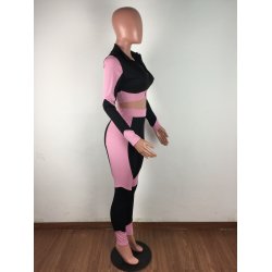 Hj Talje Sports Leggins st med kontrast lynls samt Top