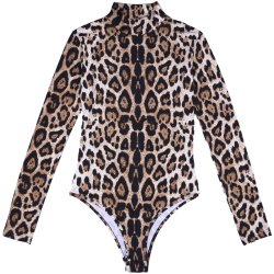 Leopard Bodysuit med Lange rmer