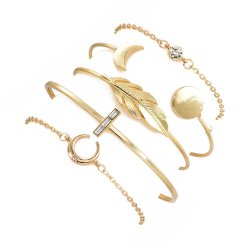 5 stk mne- og bladarmbnd