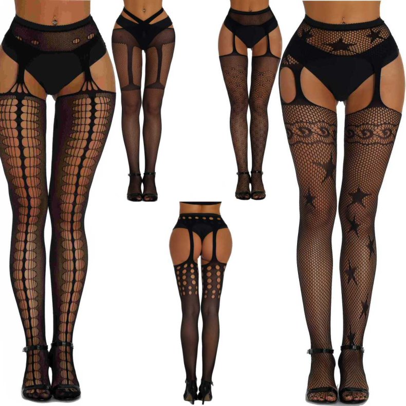 Black Lace Hollow Out Pantyhose