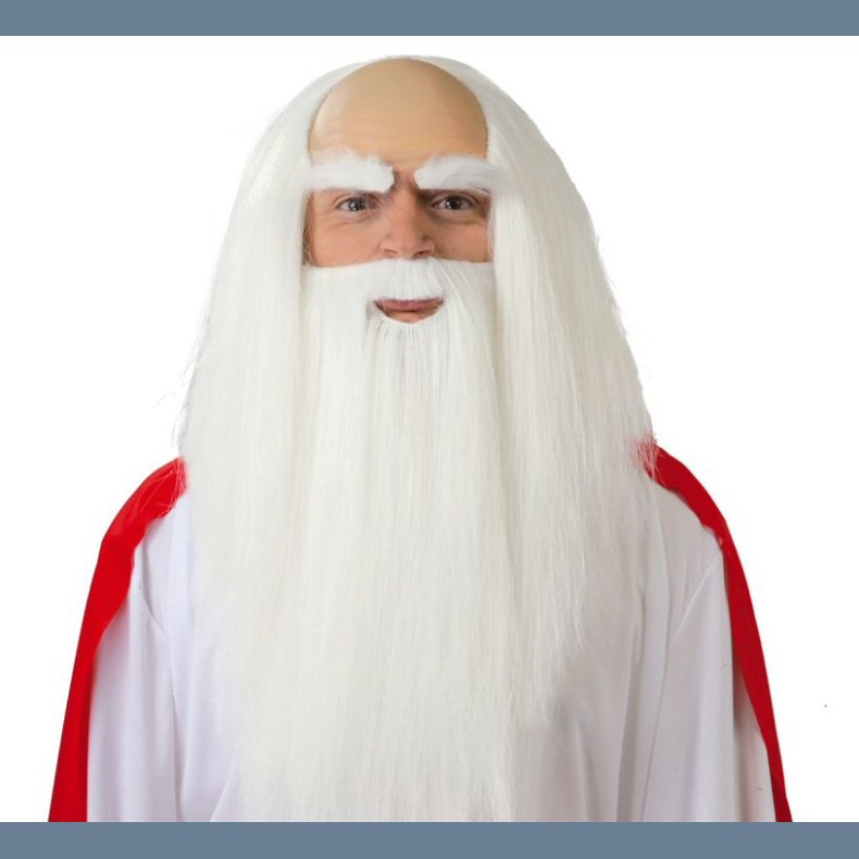 Lang Hvid Paryk og Skg