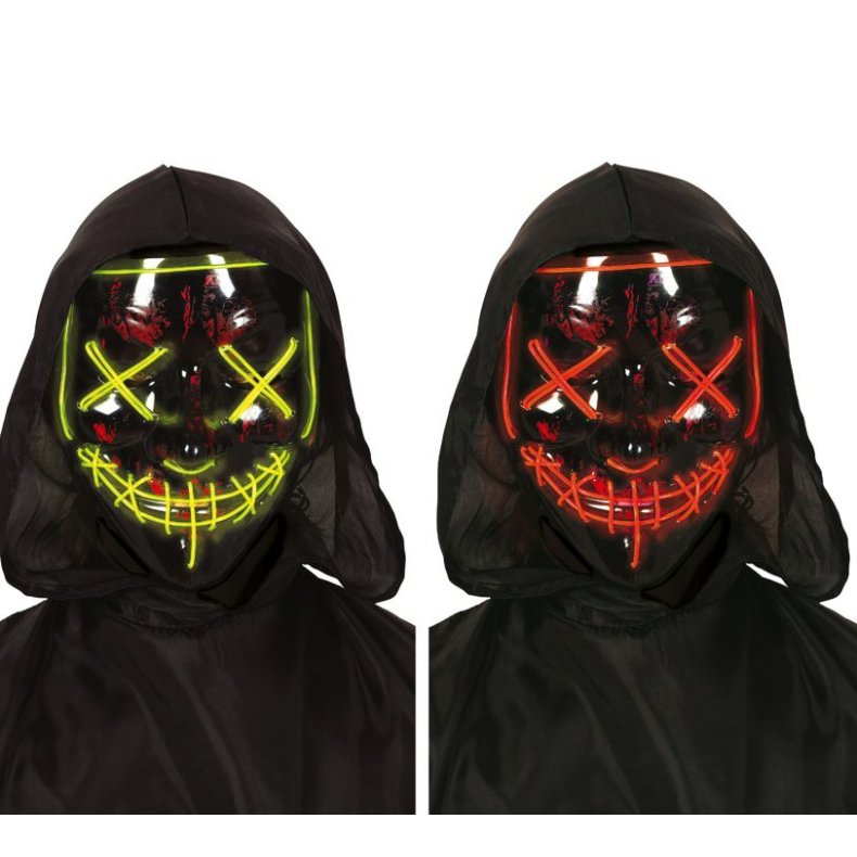 Sort Maske med Farvet Lys